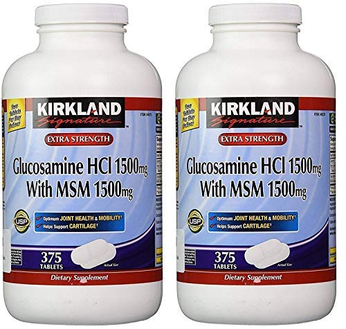 Book Cover Kirkland Signature Glucosamine HCI (Pack of 2) Extra Strength with MSM (375 Count X 2)