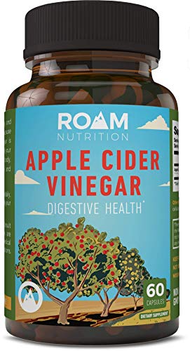 Book Cover 600mg Apple Cider Vinegar Pills - 60 Caps - Supports Weight Loss, All Natural Detox - High Potency - USA-Made, Non-GMO Dietary Supplement - Digestive Enzyme & Blood Circulation -by Roam Nutrition