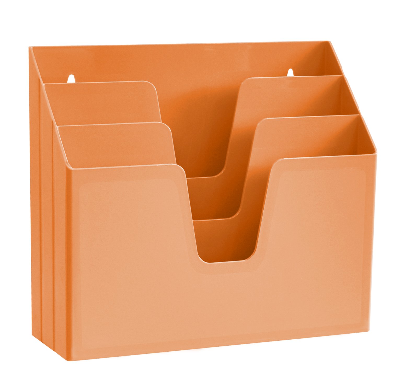 Book Cover Acrimet Horizontal Triple File Folder Holder Organizer (Orange Citrus Color)