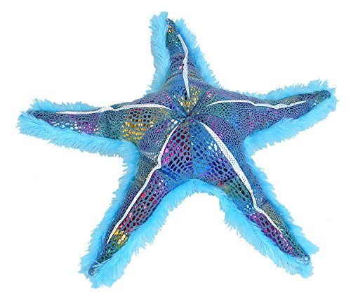 Book Cover Wild Republic Starfish Plush, Stuffed Animal, Plush Toy, Sea Animals, Gifts for Kids, Glitter Blue 16