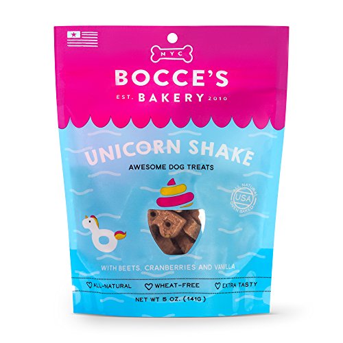 Book Cover Bocce's Bakery Unicorn Shake Treats for Dogs - Special Edition Wheat-Free Dog Treats, Made with Real Ingredients, Baked in The USA, All-Natural Beets, Cranberries & Vanilla Biscuits, 5 oz