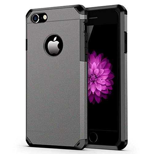 Book Cover iPhone 7/8 Case, ImpactStrong Heavy Duty Dual Layer Protection Cover Heavy Duty Case for Apple iPhone 7/8 (Gun Metal)