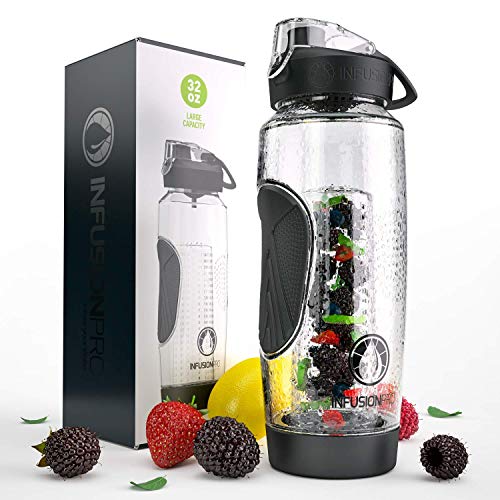 Book Cover Infusion Pro 32 oz Infuser Water Bottle With Fruit Infuser - Insulated Sleeve & Fruit Infused Water eBook : Bottom Loading, Large Water Infuser for More Flavor : Delicious, Healthy Way to Up Your Water Intake : Great Gift Water Bottles For Women