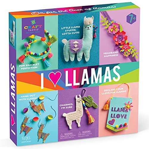 Book Cover Craft-tastic – I Love Llamas Kit – Craft Kit Includes 6 Llama-Themed Projects