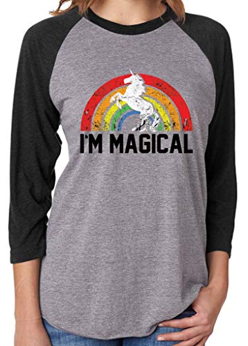 Book Cover I'm Magical Rainbow Unicorn 3/4 Sleeve, Tank and Tunic Tshirt