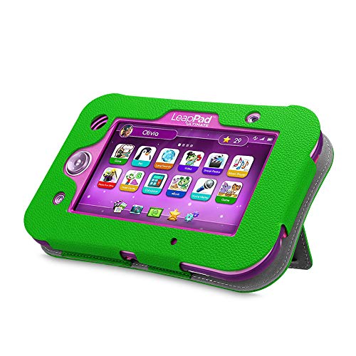 Book Cover Fintie Case Compatible with LeapPad Ultimate - Kids Friendly [Hands Free] Dual Viewing Angle Premium Stand Cover for 7-Inch Leapfrog LeapPad Ultimate Ready for School Tablet, Green