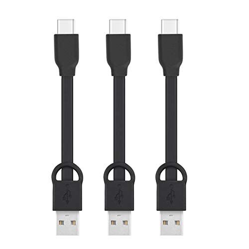Book Cover Short USB C to USB A, Type-C Charger Cable Cord PowerLine Keychain 3 Inches Fast Charging Cord Compatible with Samsung Galaxy S20/ S20 Plus/S10/S9/Note 20 Ultra/Google Pixel OnePlus Huawei (3 Packs)