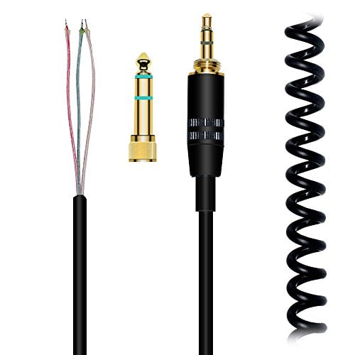 Book Cover Alitutumao Coiled Repair Cable Replacement Spring Cord with Gold Plated Connectors Compatible with Sony ATH-M50 ATH-M50s MDR-7506 7509 MDR-V6 V6 V600 V700 V900 Headphones 1/4-inch Adapter Included
