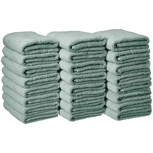 Book Cover Amazon Basics Cotton Hand Towel, Seafoam Green - Pack of 24