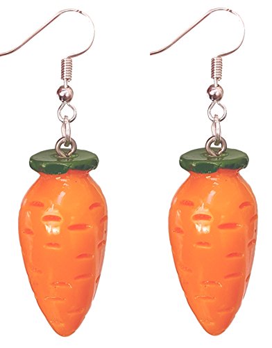 Book Cover Vegetable and Fruits Resin Dangle Charm Dangle Earrings by Pashal