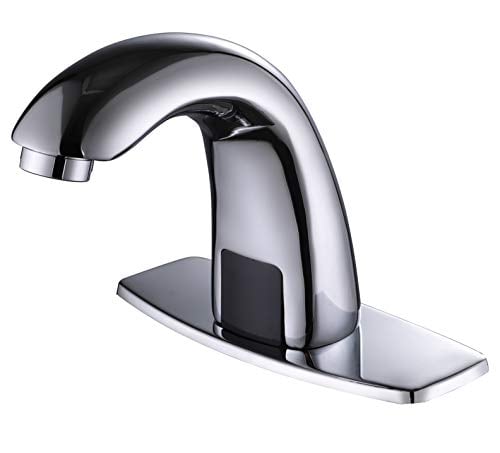 Book Cover Charmingwater Touchless Bathroom Sink Faucet, Hands Free Automatic Sensor Faucet with Hole Cover Plate, Chrome