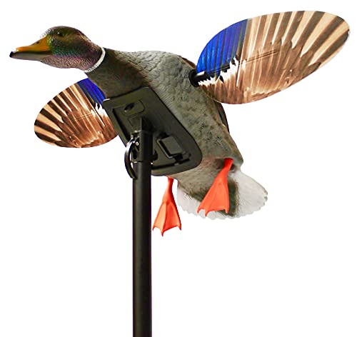 Book Cover MOJO Outdoors Elite Series Mini Mallard Spinning Wing Flexible Duck Decoy for Duck Hunting With Smoother, Quieter, Faster, and More User Friendly Decoy, Includes A Solid component Housing, Drake