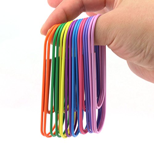 Book Cover RuiLing 40-Pack 4 Inches Mega Large Paper Clips - 8 Colors Per Color 5pcs 100mm Cute Paper Needle Multicolor Bookmark,Office Supply Accessories