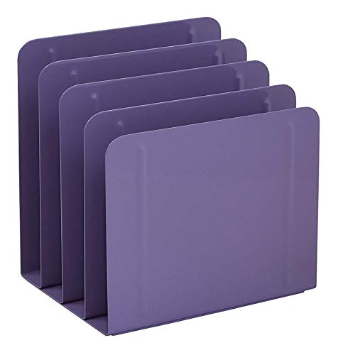 Book Cover Acrimet Desk Metal File Sorter 4 Sections (Purple Color)