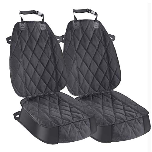 Book Cover Zodae Pet Seat Cover for Dogs Cats and Other Pets, Car Mat, Waterproof & Nonslip Rubber Backing with Anchors (2 Pack Front Seat Cover)