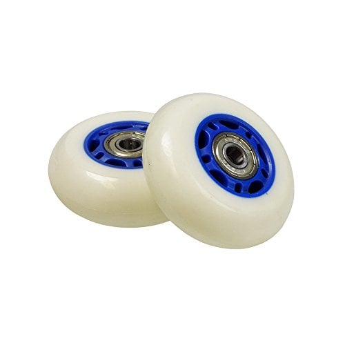 Book Cover Alvey 68 mm Wheels with Bearings for Razor RipStik RipSter, RipStik RipSter DLX, & Sole Skate (Set of 2) (White Wheel Blue Hub)