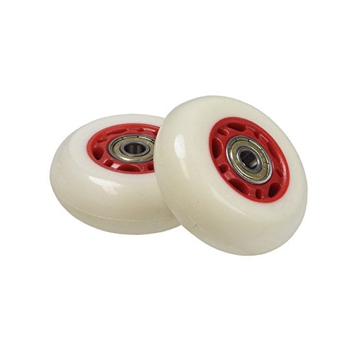 Book Cover Alvey 68 mm Wheels with Bearings for Razor RipStik RipSter, RipStik RipSter DLX, Sole Skate (Set of 2) (White Wheel Red Hub)