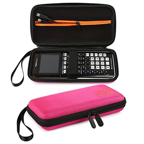 Book Cover Faylapa Carrying Case Compatible with Graphing Calculator TI-83 Plus TI-84 Plus CE TI-89 Storage Travel Protective Pouch Pink
