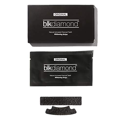 Book Cover Blkdiamond - Premium Activated Charcoal Teeth Whitening Strips - Natural Coconut Charcoal - Enamel Safe for a Proven Whiter and Brighter Smile - 14 (Top and Bottom) Premium Organic Carbon Strips