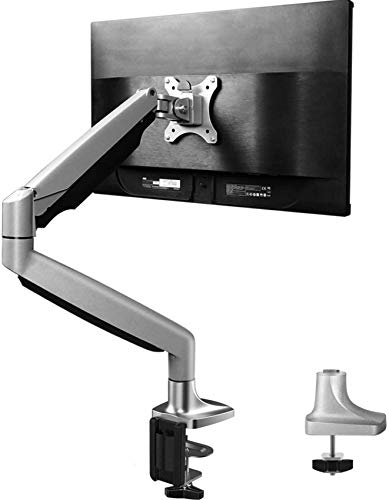 Book Cover HUANUO Single Arm Monitor Stand - Premium Aluminum Gas Spring Monitor Desk Mount, Adjustable Computer Riser with Clamp, Grommet Mounting Base for 13 to 32 Inch Screens VESA 75X75 100X100
