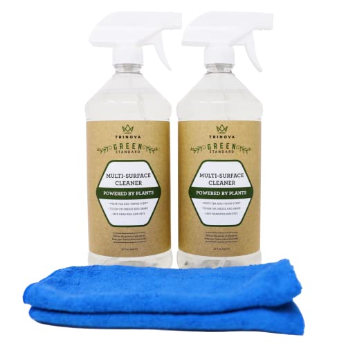 Book Cover TriNova Natural All Purpose Cleaner 2 Pack 32 Oz Bottles - Safe & Effective Kitchen, Bathroom & Home Cleaner - Powered by Plants, Organic Cleaner Spray