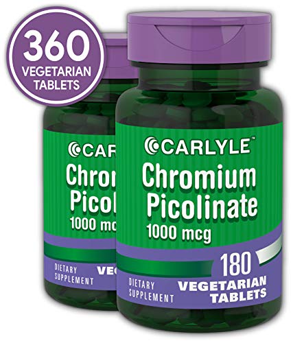 Book Cover Carlyle Ultra Chromium Picolinate 1000mcg 360 Tablets | Supports Weight Management | Vegetarian, Non-GMO, Gluten Free