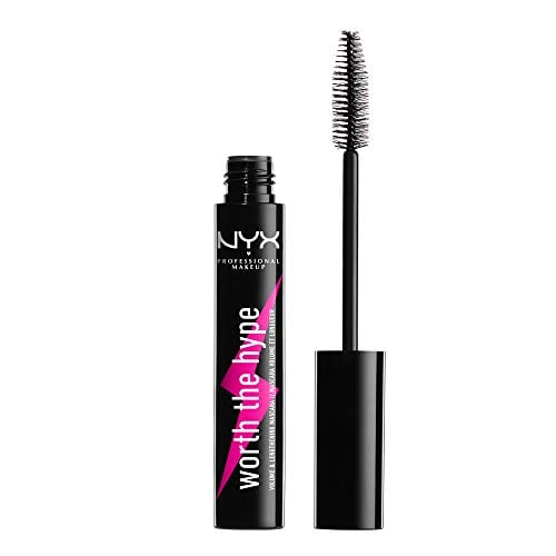 Book Cover NYX Professional Makeup Worth The Hype Mascara, volumising And Lengthening, Tapered Brush Reaches All Lashes, Jojoba Oil, Shade: Black