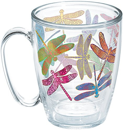 Book Cover Tervis 1258391 Dragonfly Mandala Insulated Tumbler with Wrap, Tritan, Clear