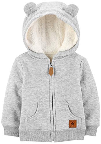 Book Cover Simple Joys by Carter's Baby Boys' Hooded Sweater Jacket with Sherpa Lining