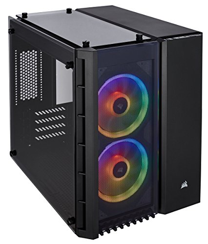 Book Cover CORSAIR CRYSTAL 280X RGB Micro-ATX Case, 2 RGB Fans, Lighting Node PRO included, Tempered Glass - Black (CC-9011135-WW)