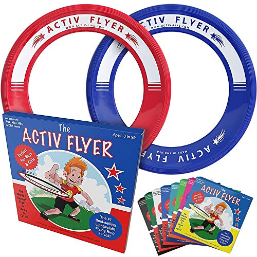 Book Cover Activ Life Kidâ€™s Flying Rings [2 Pack] They Fly Straight & Donâ€™t Hurt! 80% Lighter Than Standard Frisbees - Replace Screen Time with Healthy Family Fun - Get Outside & Play! Proudly Made in The USA
