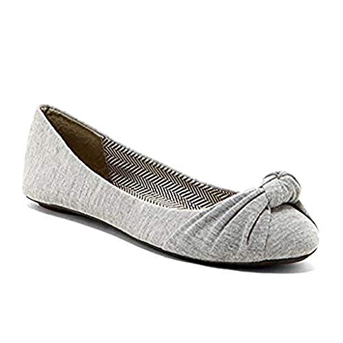 Book Cover Women's Knotted Front Canvas Round Toe Ballet Flats-Comfortable Cute Dress Flats