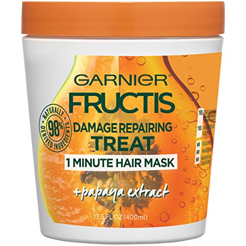 Book Cover Garnier Fructis Style Damage Repairing Treat 1 Minute Hair Mask with Papaya Extract for Shine and Scalp Health, 13.5 Fl Oz (Pack of 1)