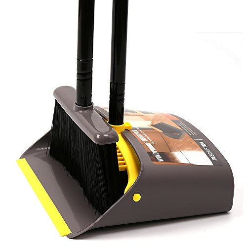 Book Cover Broom and Dustpan/Broom with Dustpan Combo Set,Standing Dustpan Dust Pan with Long Handle 40