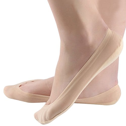 Book Cover 4 Pairs No Show Liner Socks Women's Low Cut Cotton Nylon Boat Invisible Hidden Socks Non-Slip for Flats