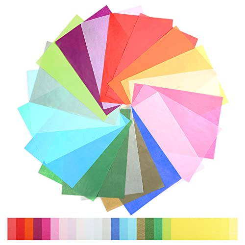 Book Cover Naler 200 Sheets 20 Colors Art Tissue Paper Bulk for Gift Bags Gift Wrapping Tissue Paper for Crafts Decorative Tissue Paper Flower Pom Pom, 8