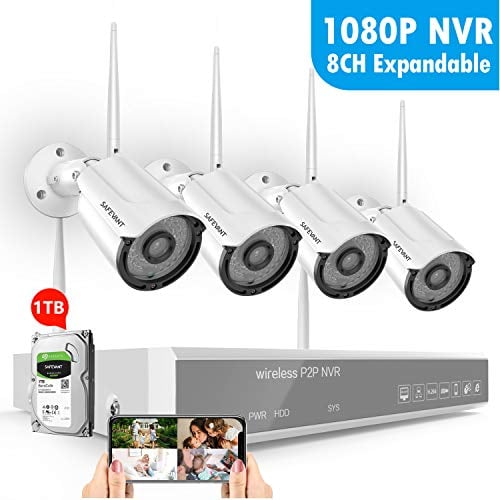 Book Cover SAFEVANT 8CH 1080P Security Camera System Wireless with 1TB Hard Drive,4PCS Indoor Outdoor 960P 1.3MP Wireless IP Cameras with Night Vision,NO Monthly Fee