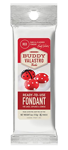 Book Cover Buddy Valastro Foods Red Fondant (Vanilla, 4.4 Ounces)