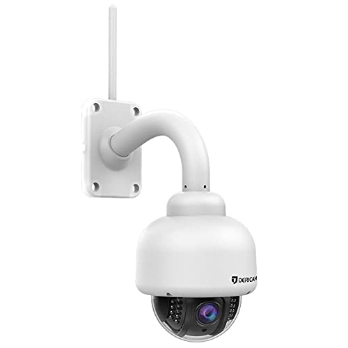 Book Cover Dericam Wireless Security Camera Outdoor, WiFi PTZ Camera, 1080P Full HD, 4X Optical Zoom, Pan/Tilt/Zoom, Night Vision, Pre-Installed 32GB Memory Card, Motion Detection