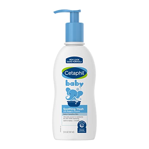 Book Cover Cetaphil Baby Body Wash, Soothing Wash, Creamy and Gentle for Sensitive Dry Skin, with Colloidal Oatmeal and Niacinamide, National Eczema Association Accepted, Fragrance Free, Hypoallergenic, 5 Oz