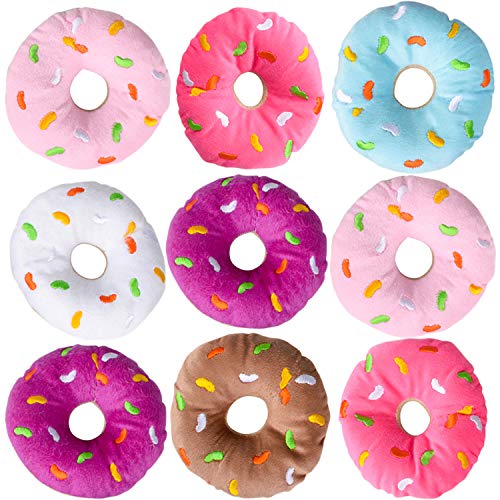 Book Cover Bedwina Plush Donuts with Sprinkles - (Pack of 12) 1 Dozen Stuffed Donut Pillow Toy Party Favors and Donut Party Supplies Decorations for Kids