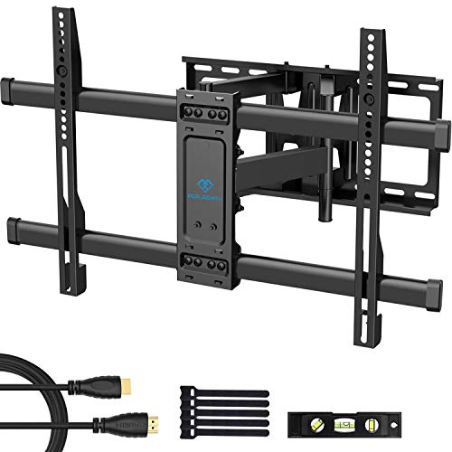 Book Cover PERLESMITH Full Motion TV Wall Mount Bracket Dual Articulating Arms Bear up to 132lbs for Most 37-70 inch TV with Tilt, Swivel, Rotation fit LED, LCD, OLED, Plasma Flat Screen TV, Max VESA 600x400mm