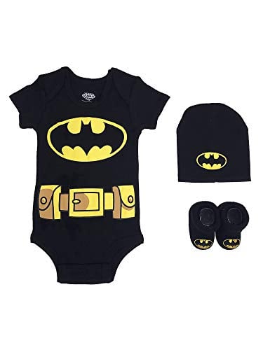 Book Cover DC Comics Superman, Batman, or Flash Baby Costume 3-piece set in gift box size 0-6 Months