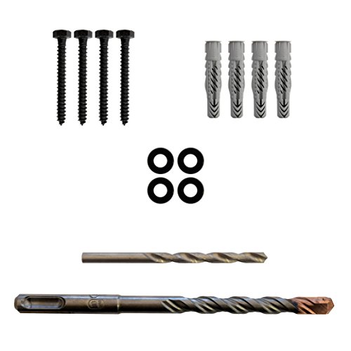 Book Cover Lag Bolt Kit for Mounting A TV Into Wood Or Concrete - Includes Heavy Duty Bolts, Fischer Concrete Anchors and 2 Drill Bits
