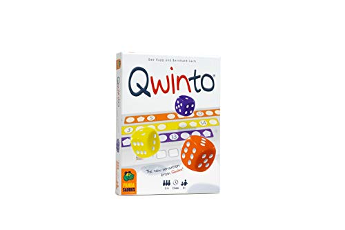Book Cover Pandasaurus Games Qwinto, Fast-Paced Dice Game, Everyone Plays at The Same Time, Fill Rows on Scoresheets with Numbers as Quickly & Highly as Possible to Score Points, 1-5 Players, Age 8 & Up, 20 min