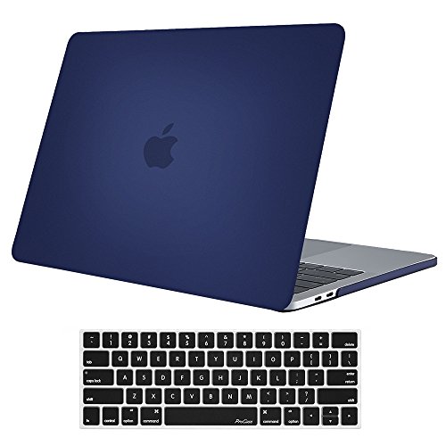 Book Cover ProCase MacBook Pro 13 Case 2019 2018 2017 2016 Release A2159 A1989 A1706 A1708, Hard Case Shell Cover and Keyboard Skin Cover for MacBook Pro 13 Inch with/Without Touch Bar -Darkblue