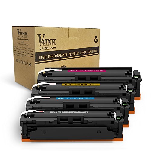 Book Cover V4INK New Compatible for HP 410A CF410A 410X CF410X Toner Cartridge for HP Color Laserjet Pro MFP M477fdw M477fnw M477fdn M452dw M452dn M452nw M477 M452 Printer (Black,Cyan,Yellow,Magenta),4 Packs