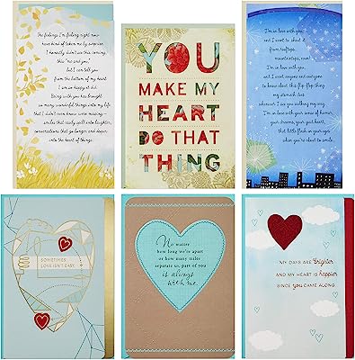 Book Cover Hallmark Flirting/Dating/Love Assortment (6 Cards and 6 envelopes)