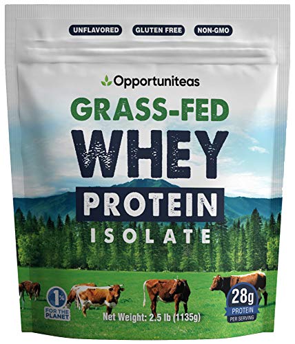 Book Cover Grass Fed Whey Protein Powder Isolate - Unflavored - Low Carb Keto & Paleo Diet Friendly - Pure Grass-Fed Protein for Shakes, Smoothies, Drinks & Recipes - Non GMO & Gluten Free - 2.5 Pounds