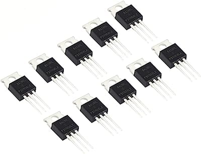 Book Cover WeiMeet RFP30N06LE 30A 60V N-Channel Power Mosfet TO-220 ESD Rated for Arduino(10 Pieces)